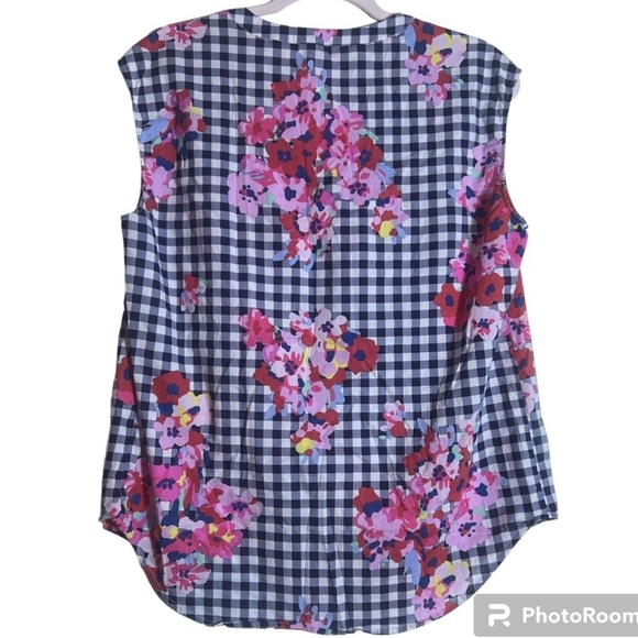 Joules Navy Wallflower Gingham Jae Tank, US 10 - Picture 3 of 7